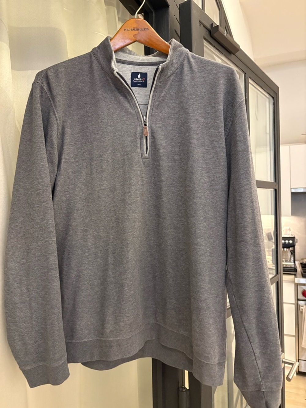 Johnnie O Quarter-Zip Men’s Pullover - Gray with contrast trim